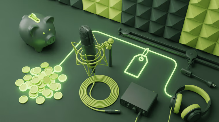 Deux animateurs qui co-animent un podcast vidéo en studio