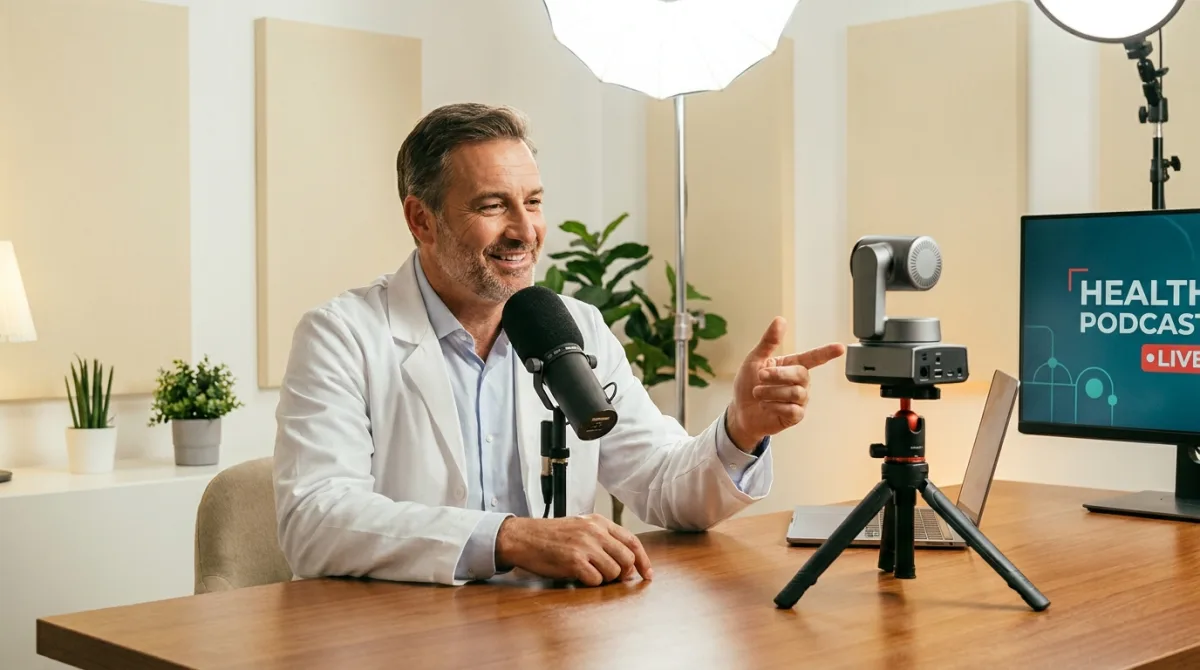 Professionnel de santé en podcast vidéo
